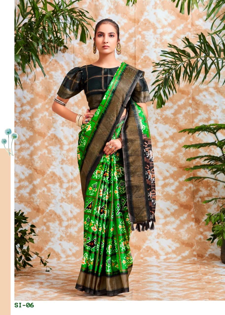 Shreyans Southern Ikkat Print Fancy Stylish Cotton Saree Collection On Wholesale