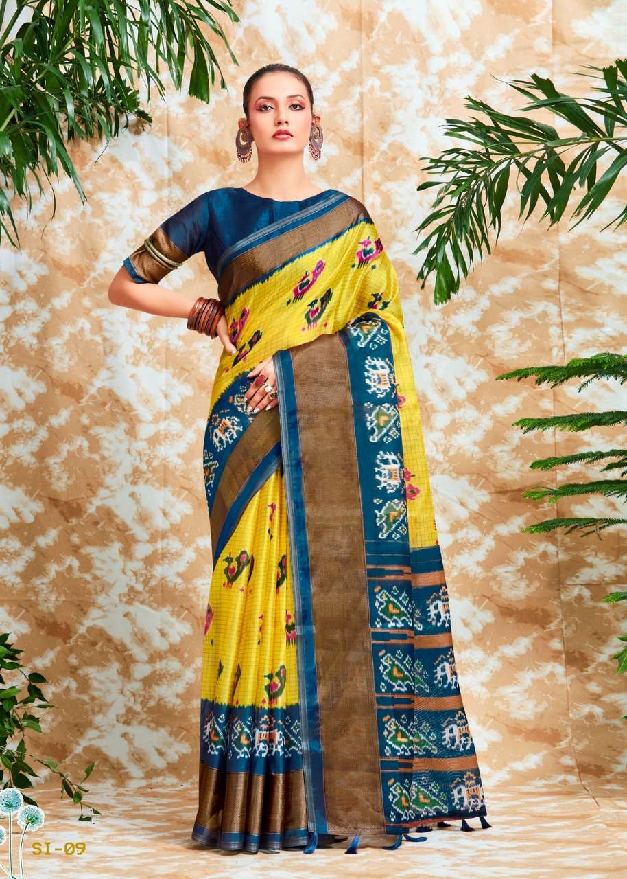 Shreyans Southern Ikkat Print Fancy Stylish Cotton Saree Collection On Wholesale