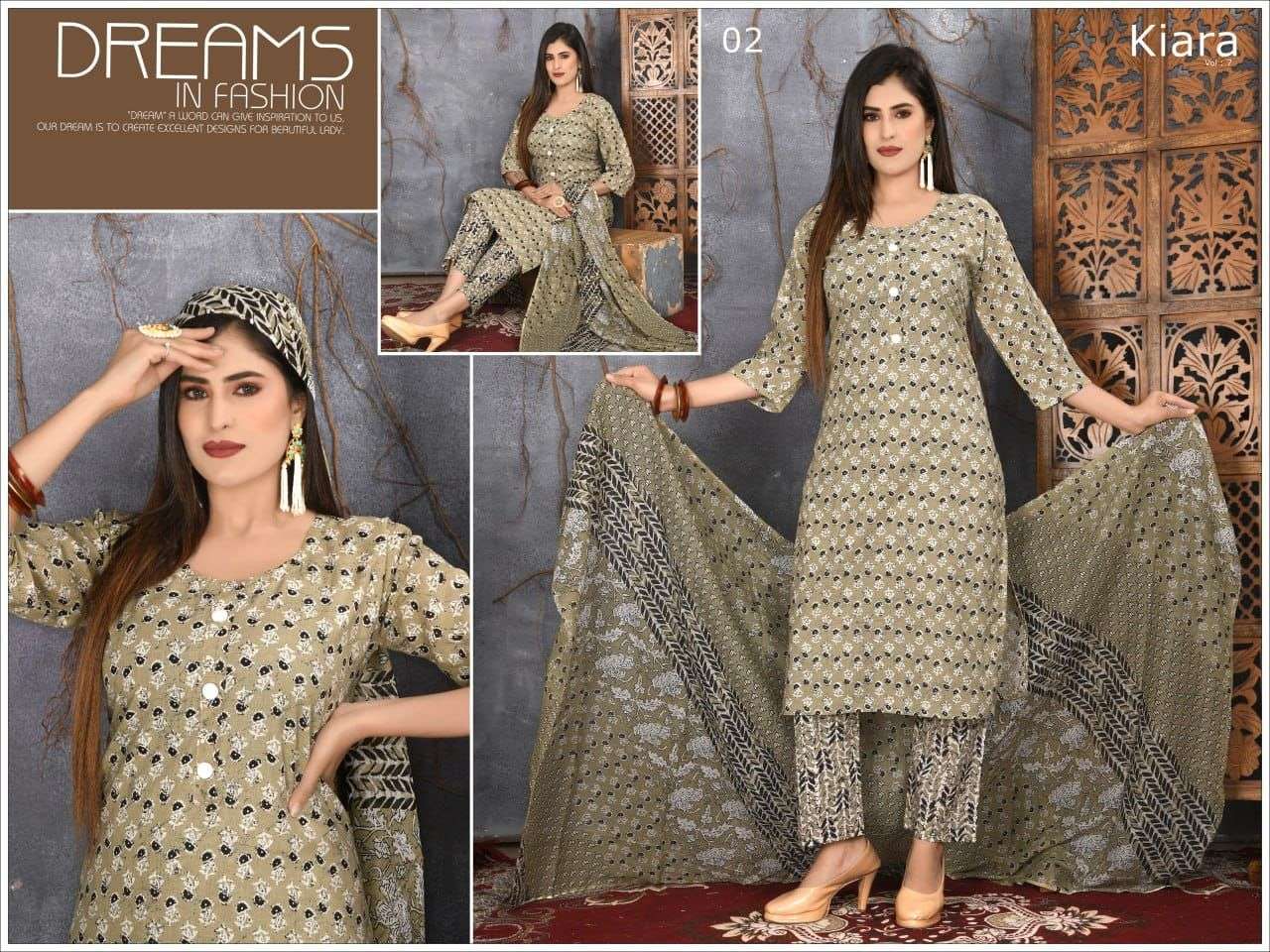 Trendy Kiara Vol-7 Kurti Pant Dupatta On Wholesale
