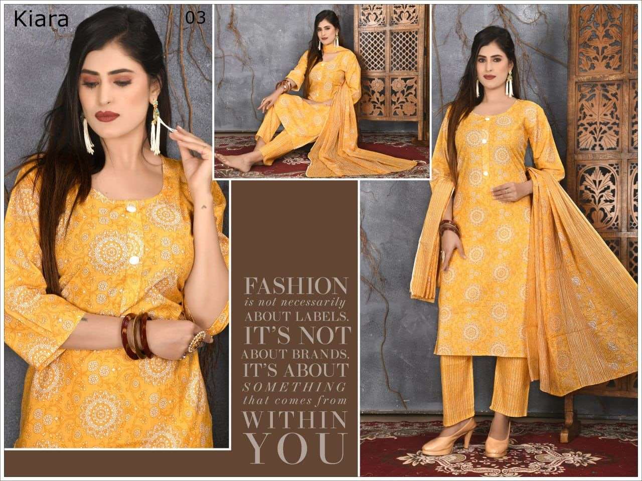 Trendy Kiara Vol-7 Kurti Pant Dupatta On Wholesale