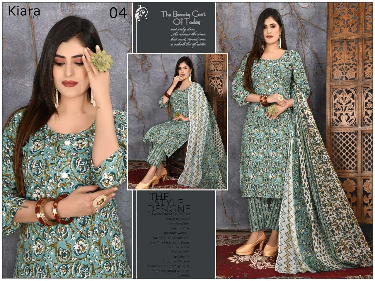 Trendy Kiara Vol-7 Kurti Pant Dupatta On Wholesale