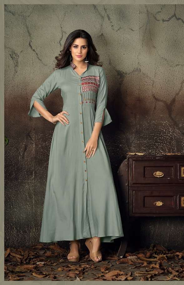 Vardan Gulnaz Vol 2 14KG Heavy Rayon Long  Kurti On Wholesale