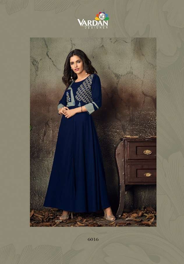 Vardan Gulnaz Vol 2 14KG Heavy Rayon Long  Kurti On Wholesale