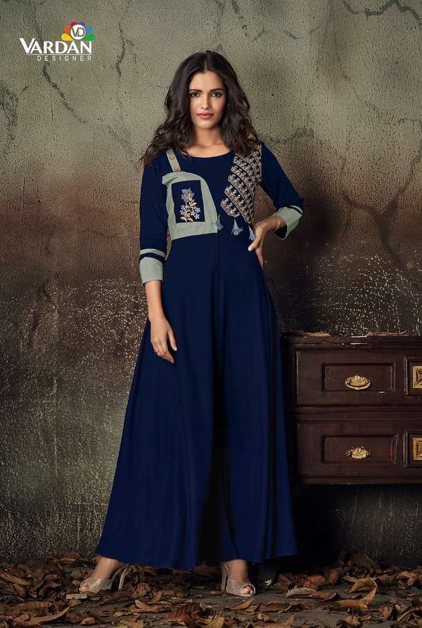 Vardan Gulnaz Vol 2 14KG Heavy Rayon Long  Kurti On Wholesale