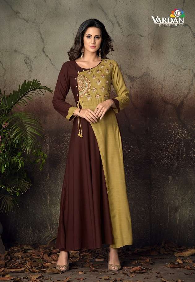 Vardan Gulnaz Vol 2 14KG Heavy Rayon Long  Kurti On Wholesale