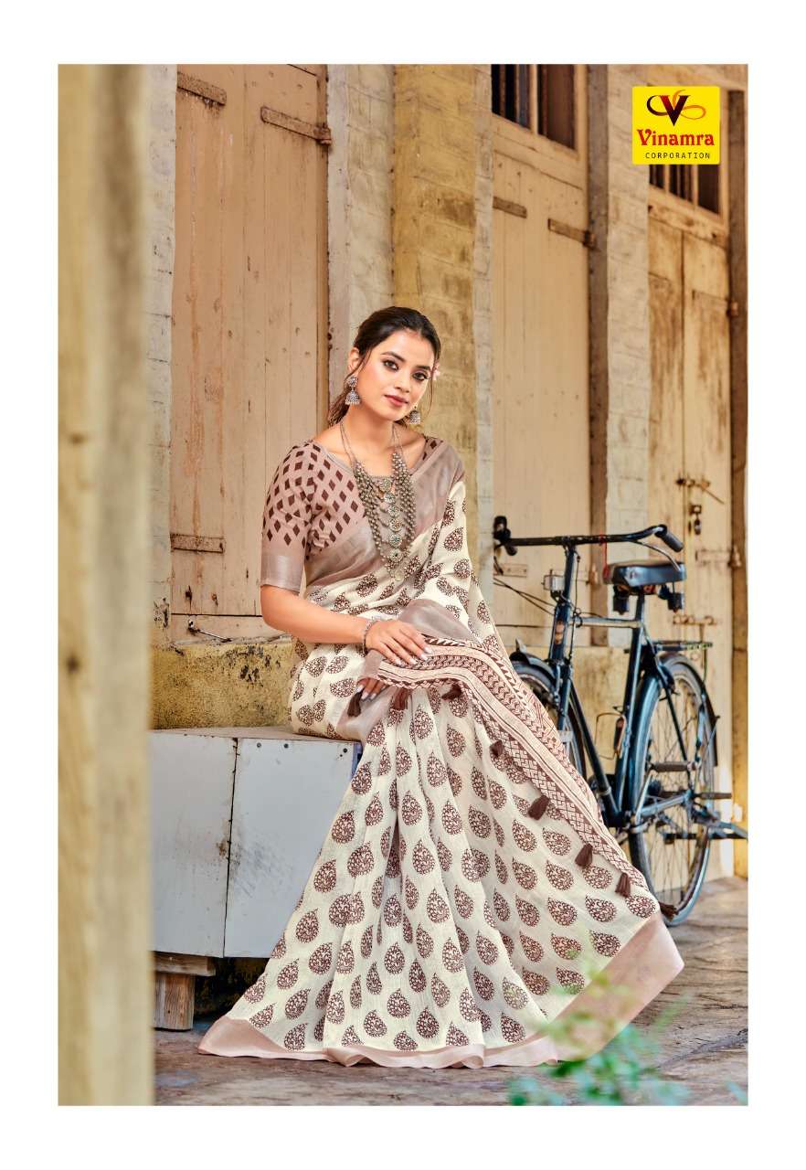 Vinamra Softy Lilen Silk Vol 2 Fancy Linen Saree Collection On Wholesale