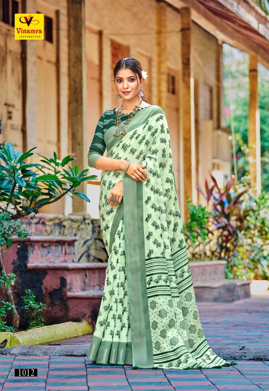 Vinamra Softy Lilen Silk Vol 2 Fancy Linen Saree Collection On Wholesale