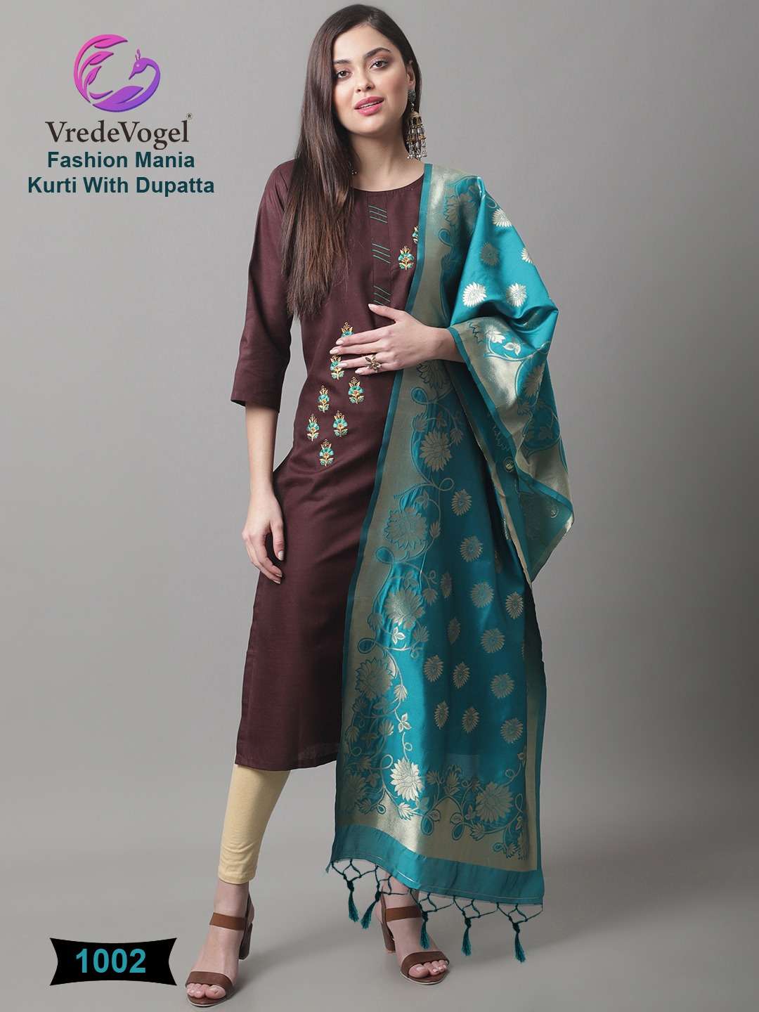 Vredevogel Fashion Mania Fancy Kurti With Dupatta Collection On Wholesale 