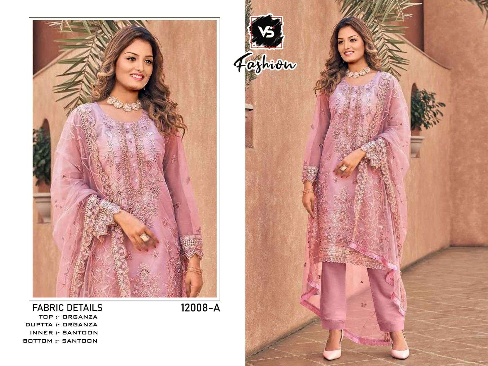 Vs fashion Pakistani  Concept Of Salwar Suit With Organza Dupatta on Wholesale
