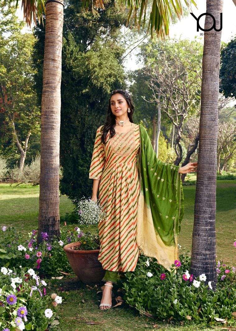 Wanna Glitten Fancy Cotton Kurti With Bottom Dupatta On Wholesale