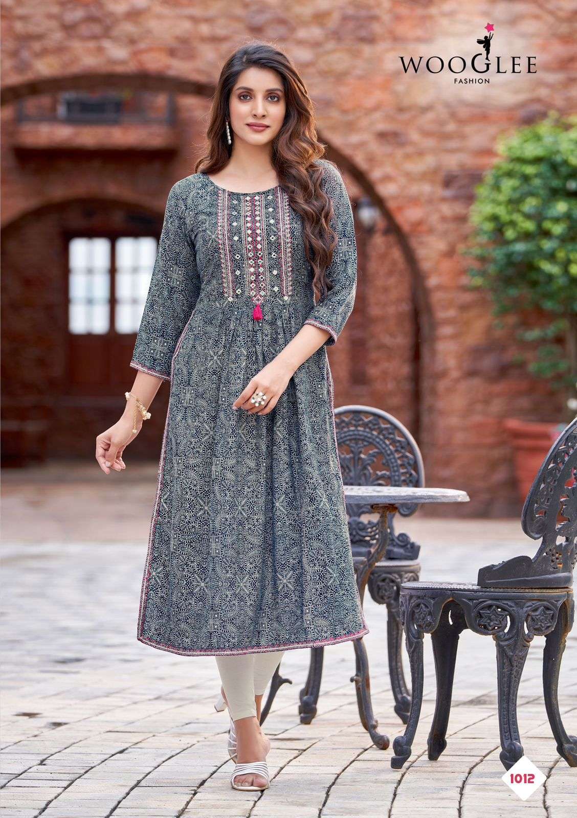 Wooglee Tanisha Rayon  Print Naira Cut Only Top On Wholesale