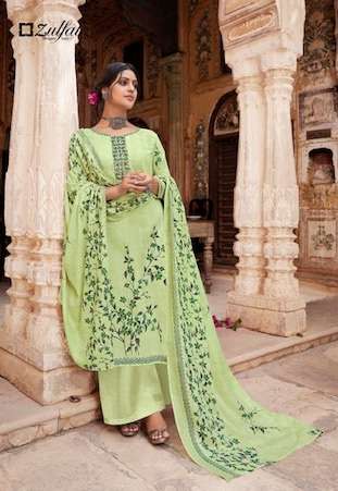 Zulfat Summer Shades Designer Pure Cotton Printed And Embroidery Work On Wholesale