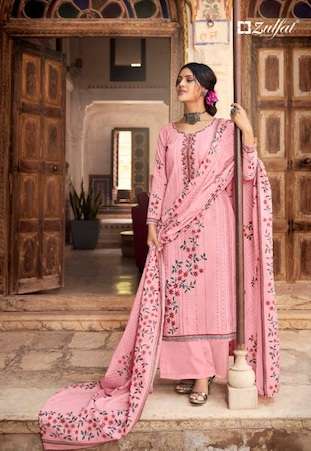 Zulfat Summer Shades Designer Pure Cotton Printed And Embroidery Work On Wholesale