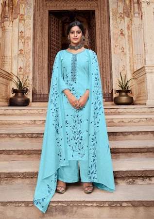 Zulfat Summer Shades Designer Pure Cotton Printed And Embroidery Work On Wholesale