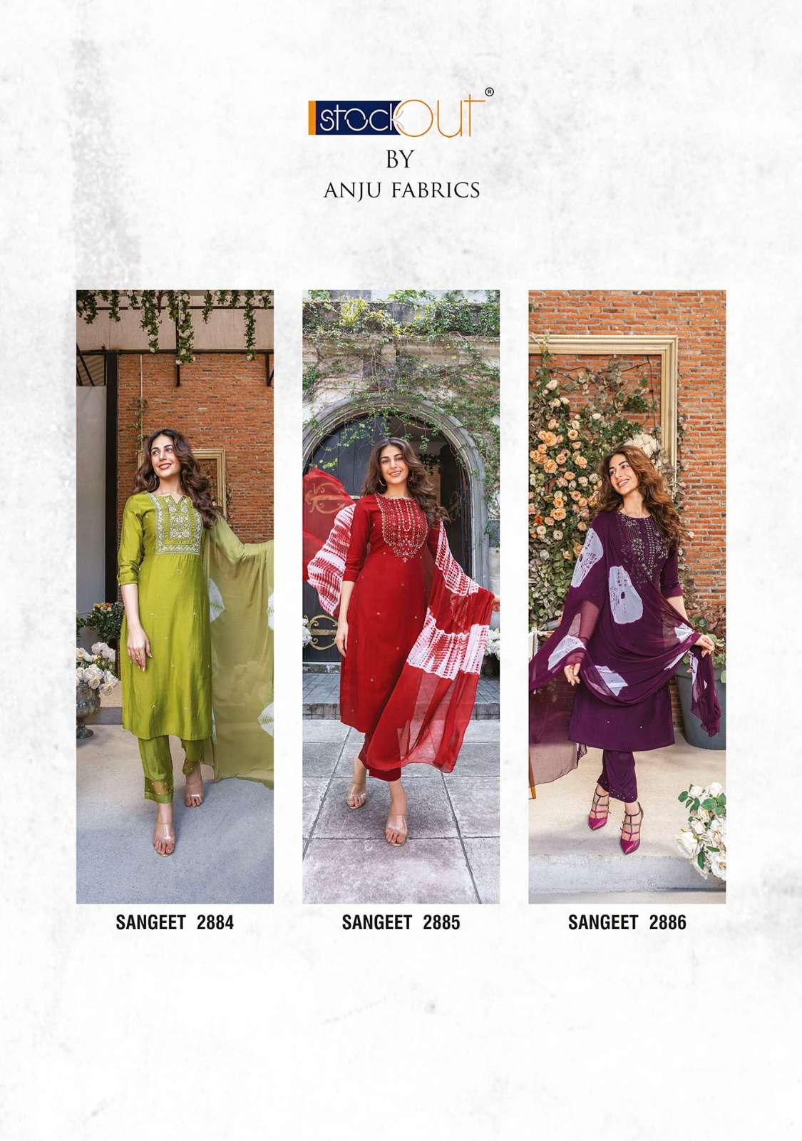 Anju fab launching Sangeet vol 3 Kurti pant with duaptta wholesale