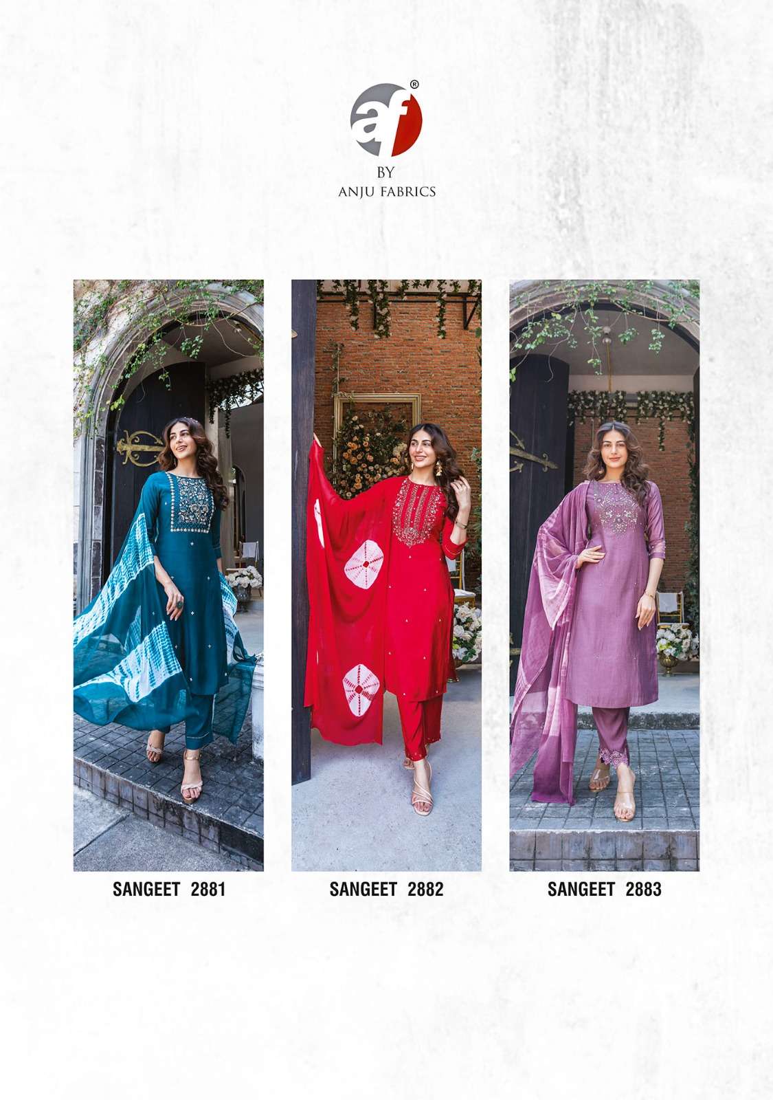 Anju fab launching Sangeet vol 3 Kurti pant with duaptta wholesale
