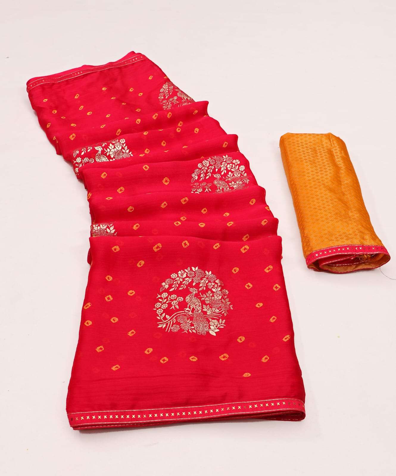 Chiffon Fabric Lalima Siroski Sarees Small 8 piec Catalogue