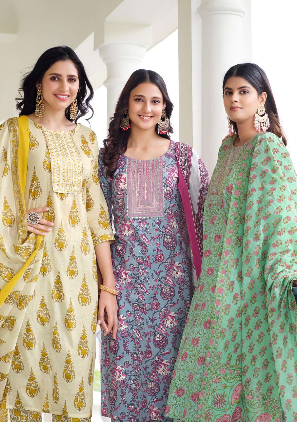 RADHIKA lifestyle  launches cotton kudi  Catalogue Kurti pant with dupatta wholesale