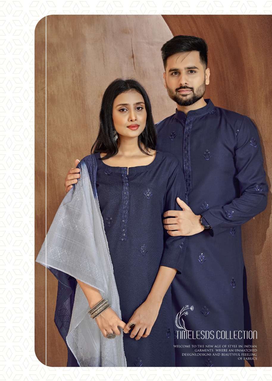 Couple combo of Kurta with Payjama and Kurti with Pants & Dupatta  Couple Goal V-2