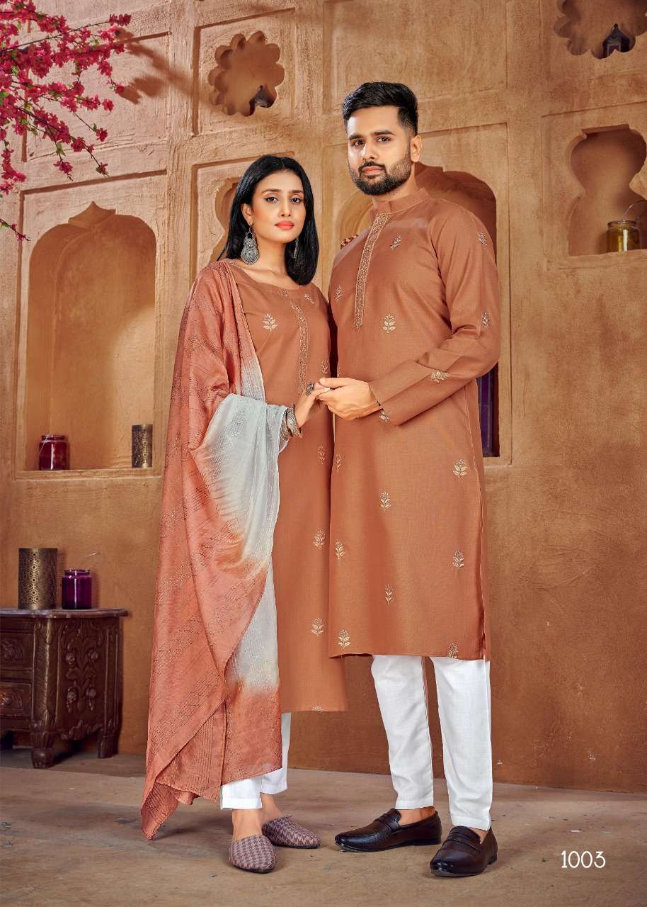 Couple combo of Kurta with Payjama and Kurti with Pants & Dupatta  Couple Goal V-2