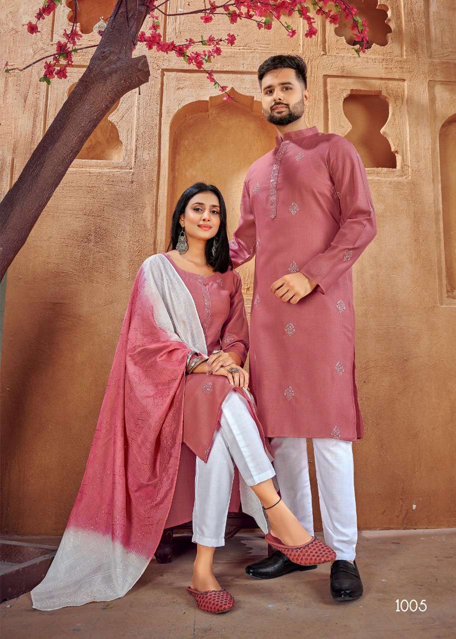 JAMUN ki tokri ( neeli)- set of 3- kurta with embroidered buds, pants –  Naaz By Noor