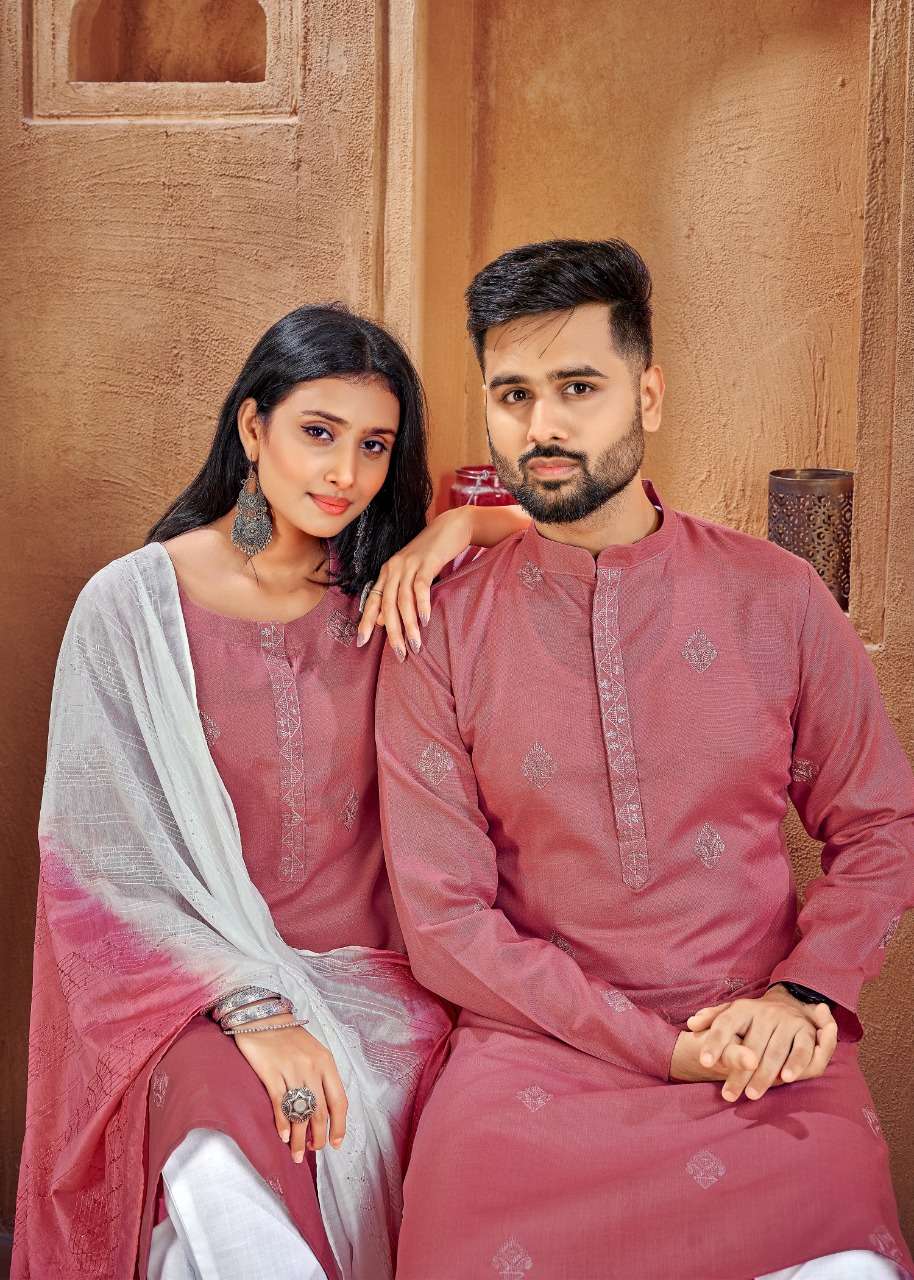 Couple combo of Kurta with Payjama and Kurti with Pants & Dupatta  Couple Goal V-2