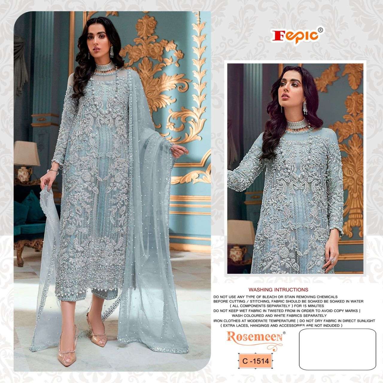 FEPIC ROSEMEEN  C 1514  suit with bottom and dupatta 