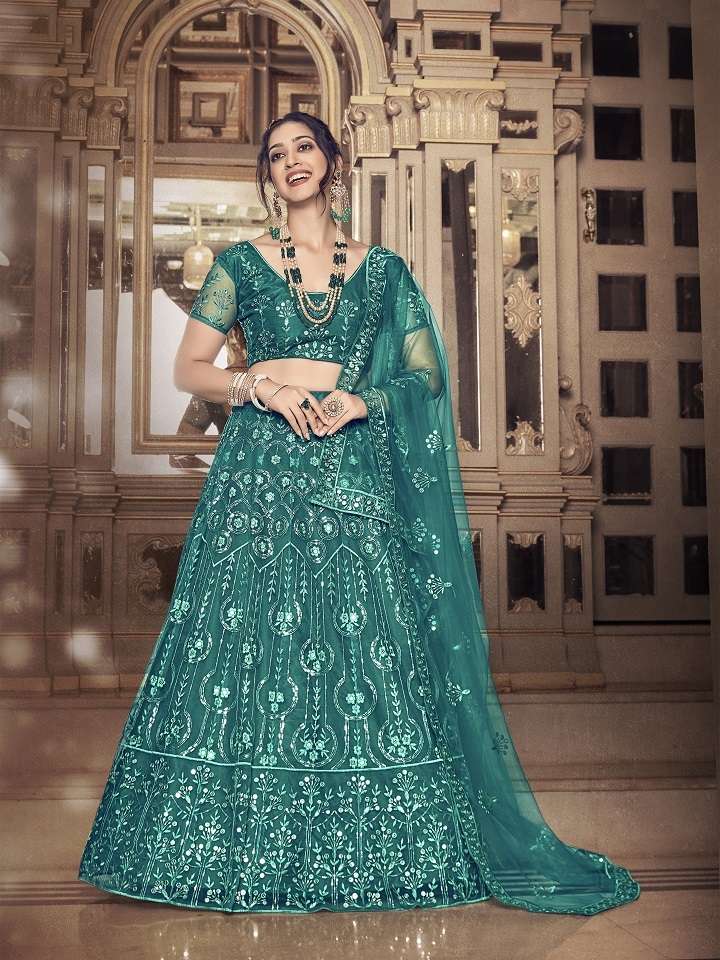 Green Embroidery Lehenga Choli wholesale catalog 
