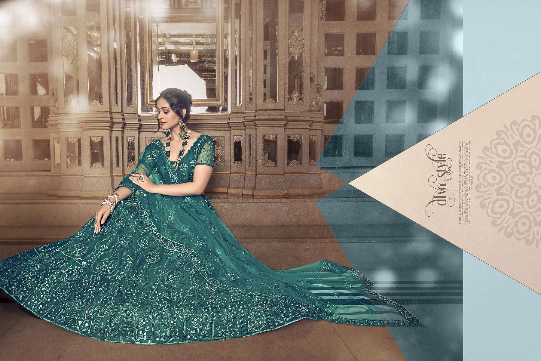 Green Embroidery Lehenga Choli wholesale catalog 