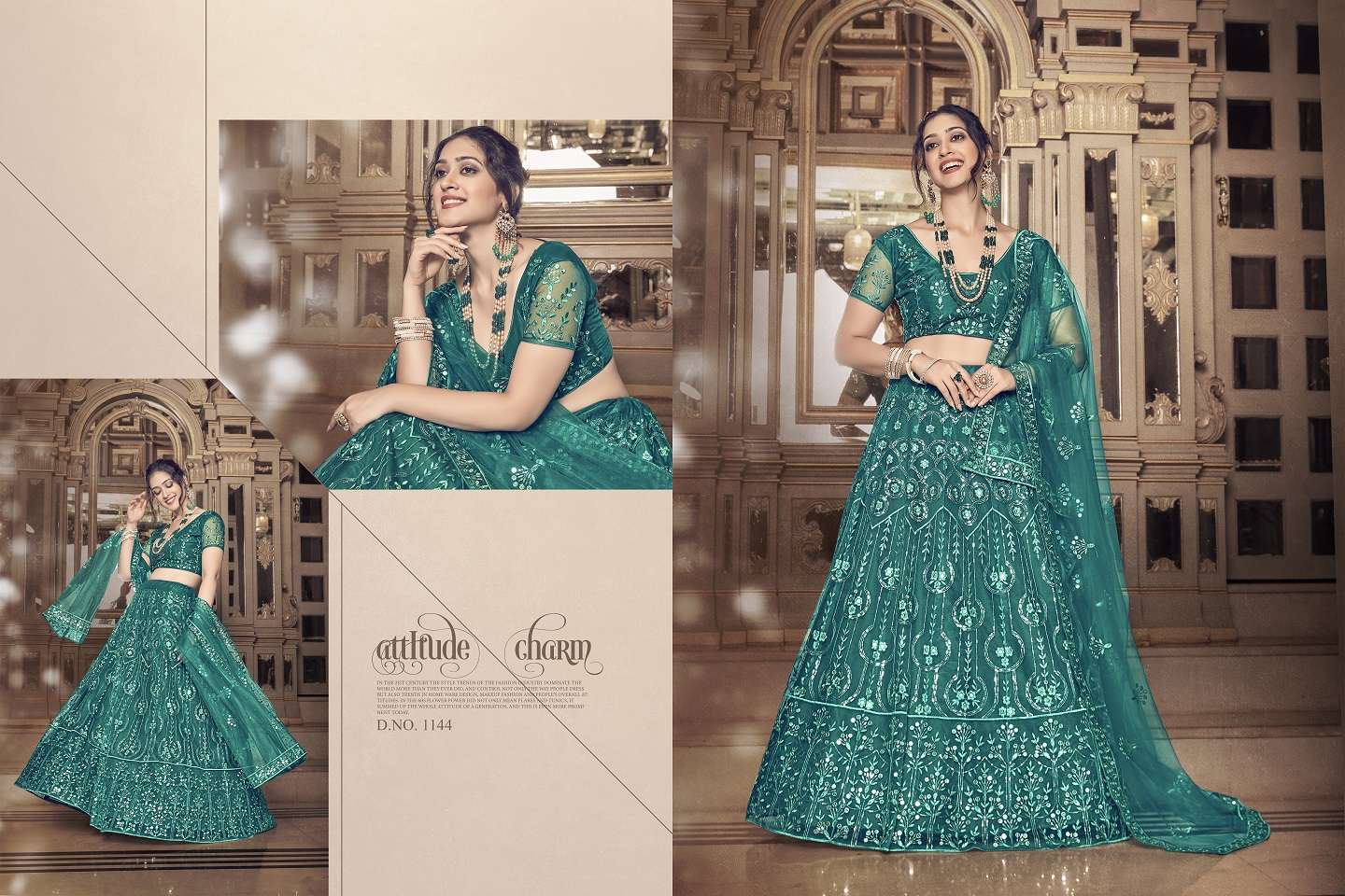 Green Embroidery Lehenga Choli wholesale catalog 