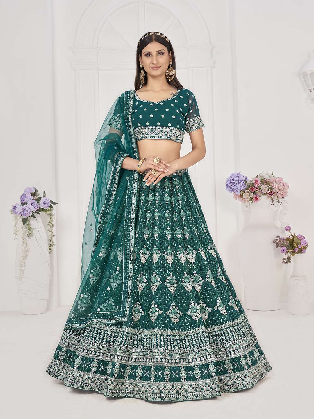 Green Lehenga choli for Sider, Reception and Function surat wholesale catalog