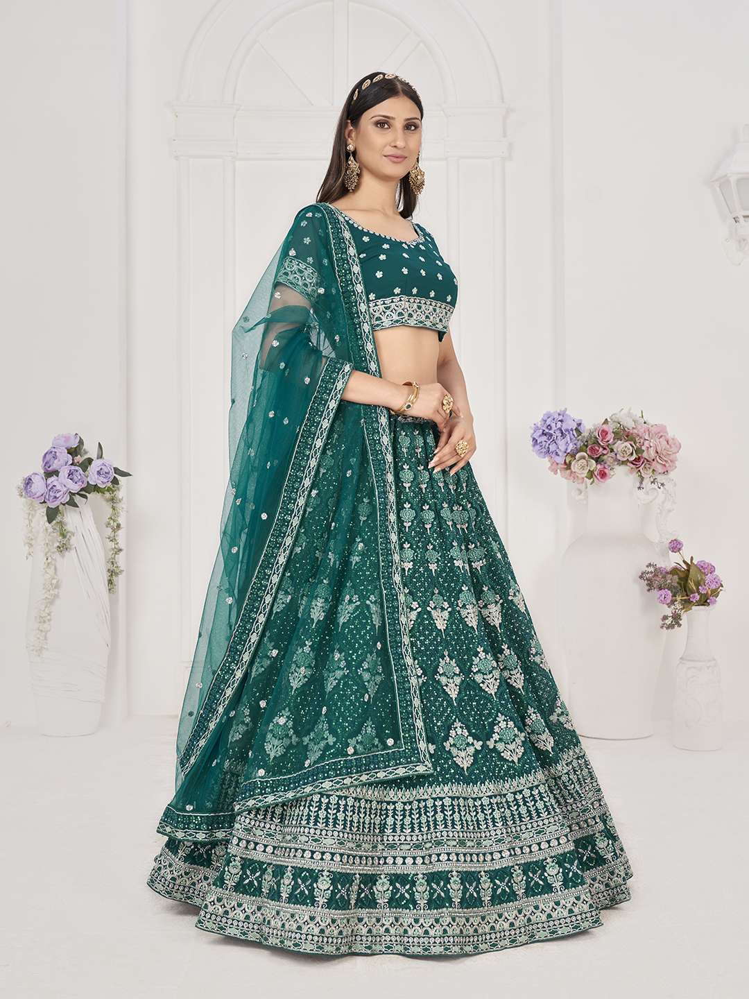 Green Lehenga choli for Sider, Reception and Function surat wholesale catalog