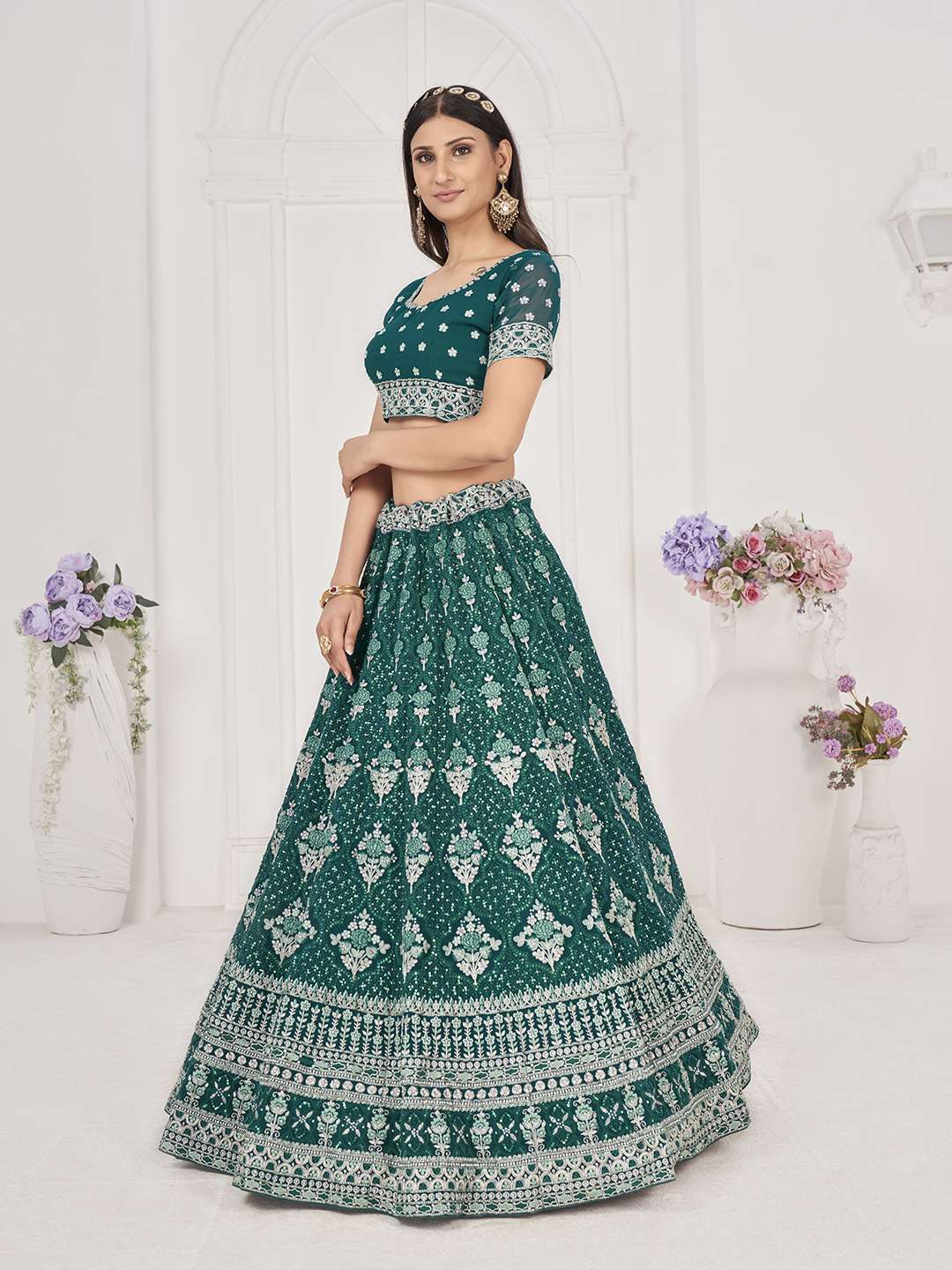 Green Lehenga choli for Sider, Reception and Function surat wholesale catalog