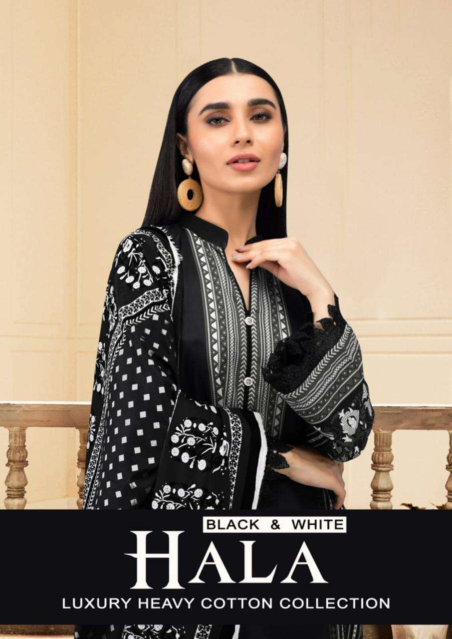 Hala Vol -1 Luxury cotton collection Black N White