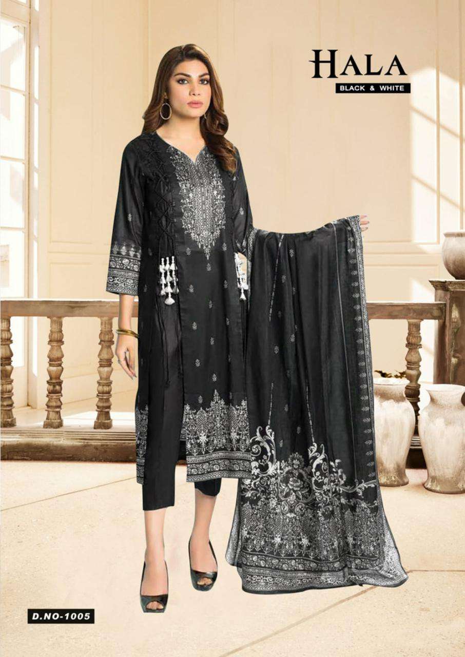 Hala Vol -1 Luxury cotton collection Black N White