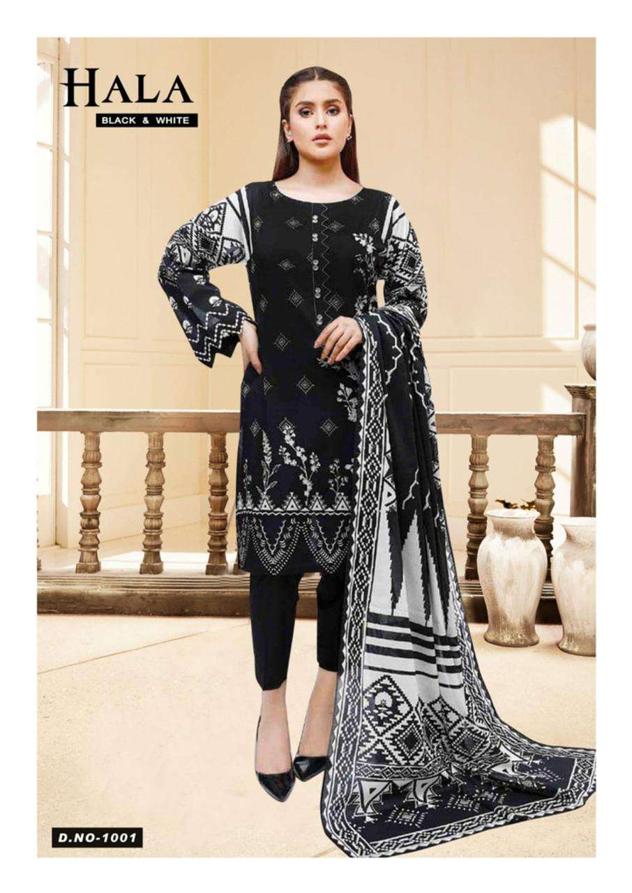 Hala Vol -1 Luxury cotton collection Black N White