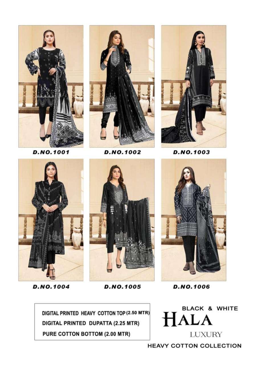 Hala Vol -1 Luxury cotton collection Black N White