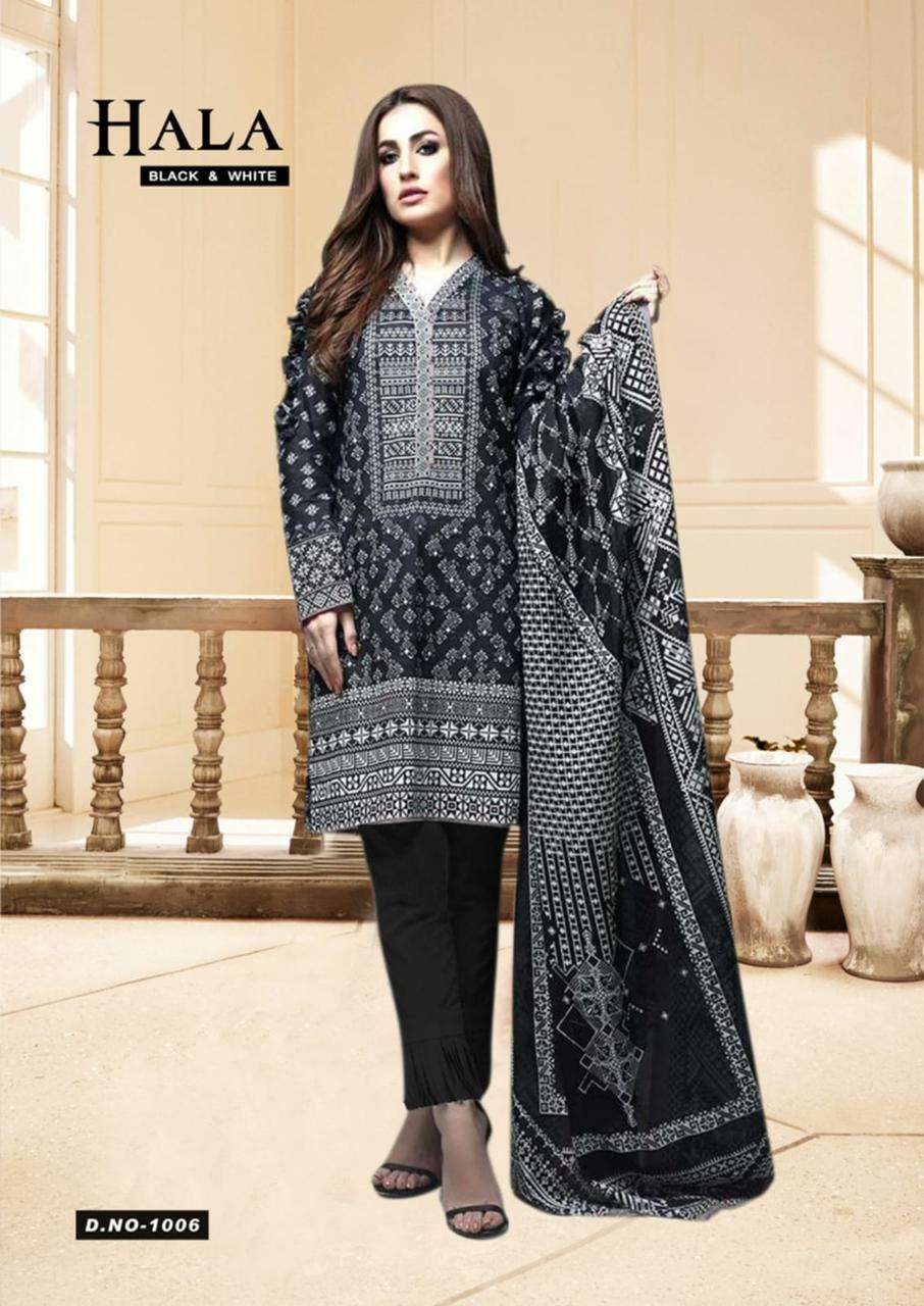 Hala Vol -1 Luxury cotton collection Black N White