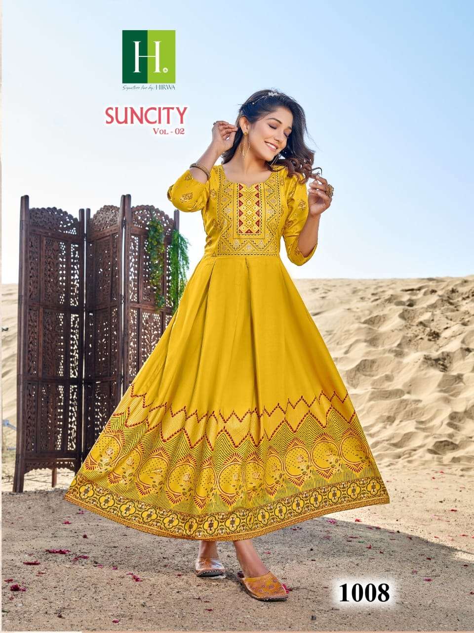  HIRWA presents Suncity Vol 2 Catalog  its latest long kurti  Gown 