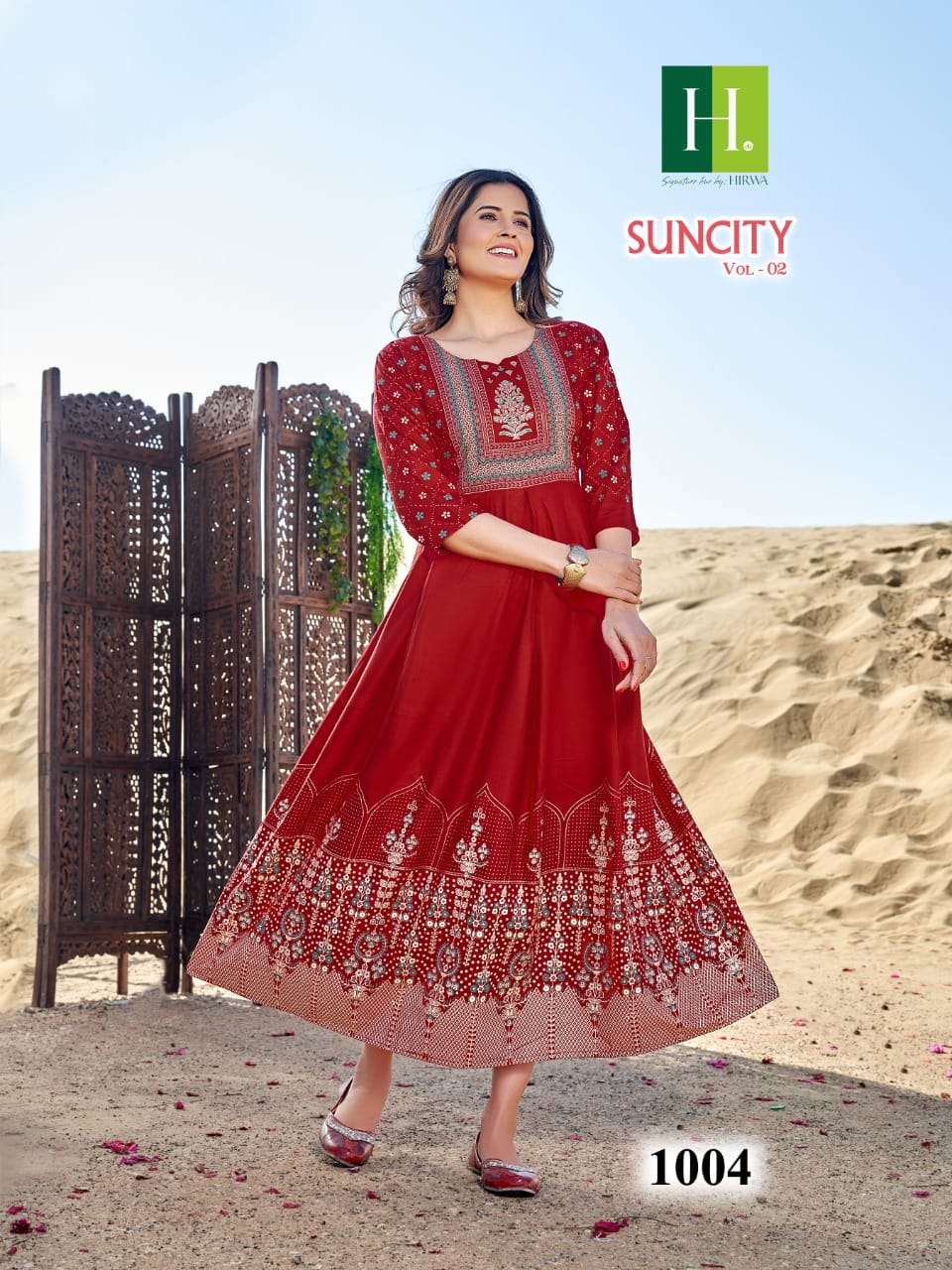  HIRWA presents Suncity Vol 2 Catalog  its latest long kurti  Gown 