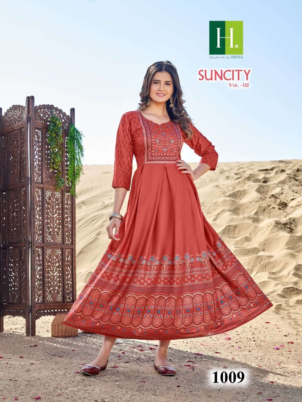  HIRWA presents Suncity Vol 2 Catalog  its latest long kurti  Gown 