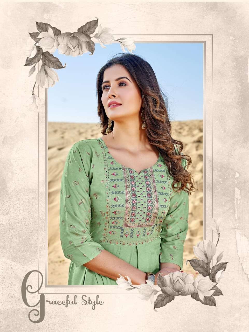  HIRWA presents Suncity Vol 2 Catalog  its latest long kurti  Gown 
