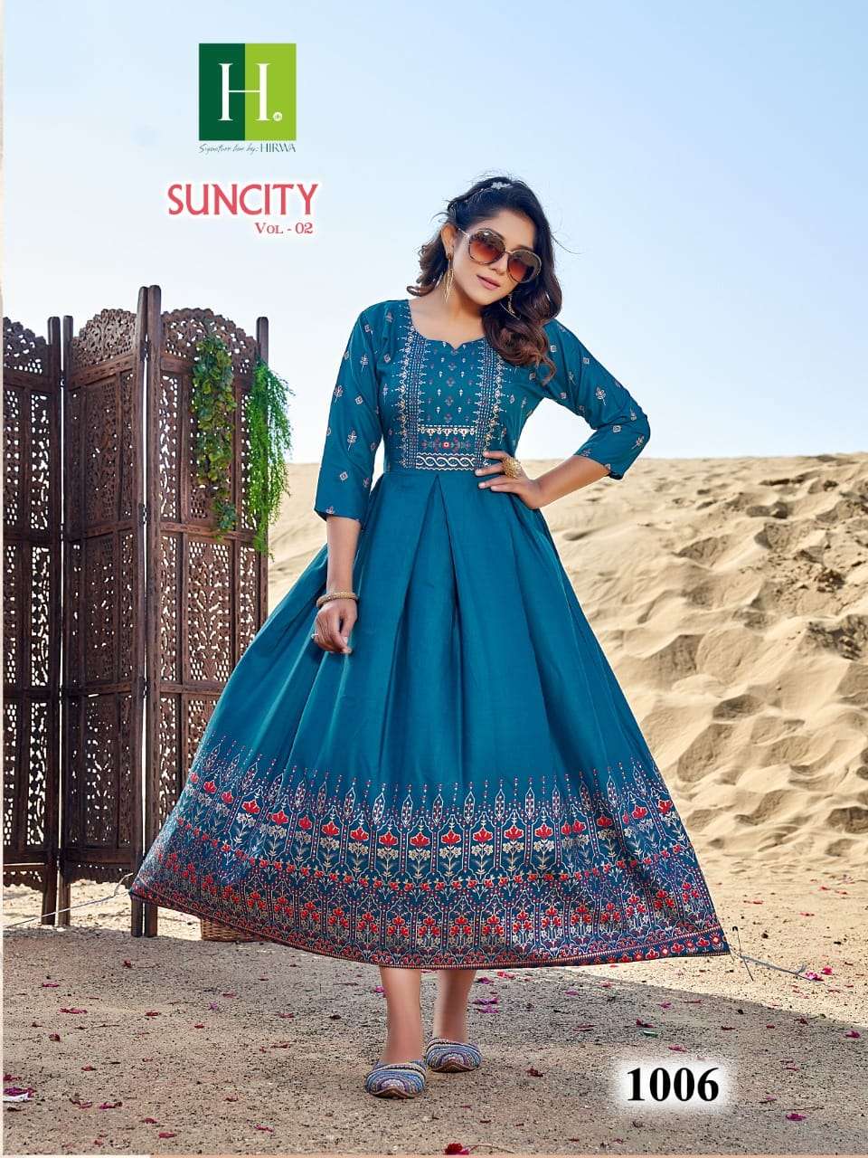  HIRWA presents Suncity Vol 2 Catalog  its latest long kurti  Gown 