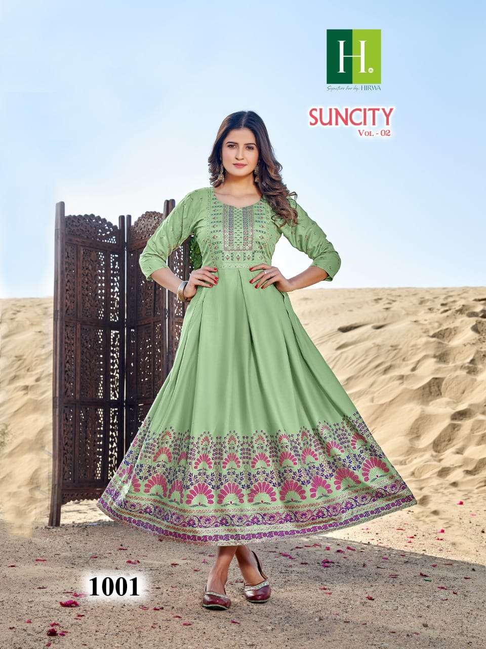  HIRWA presents Suncity Vol 2 Catalog  its latest long kurti  Gown 