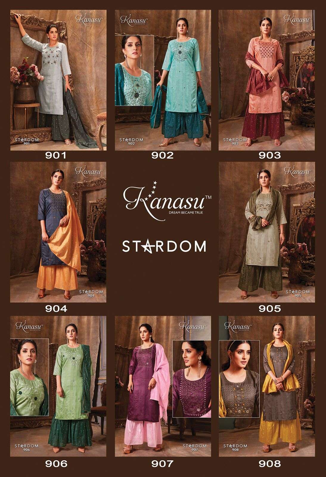  KANASU (KURTI) FANCY DIABLE CHANDERI SILK & DIABLE BUTTI  
