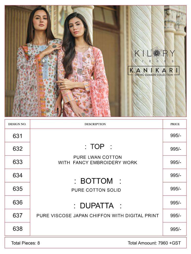  KILORY TRENDZ  KANIKARI  top  with pant and dupatta