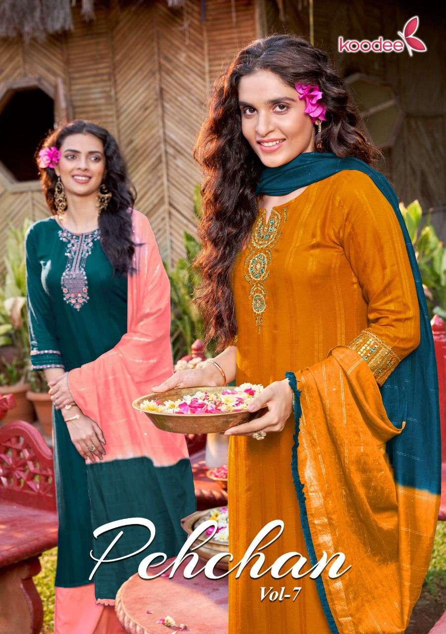 Koodee present penchant 7 kurti pant dupatta