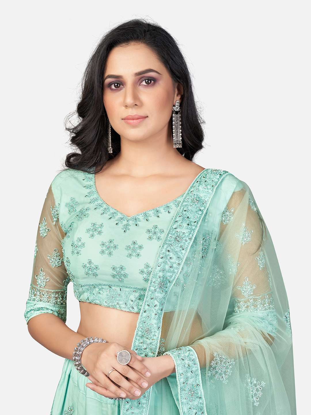 Light Pista Color Lehenga Choli For Multiple occasion n Function 