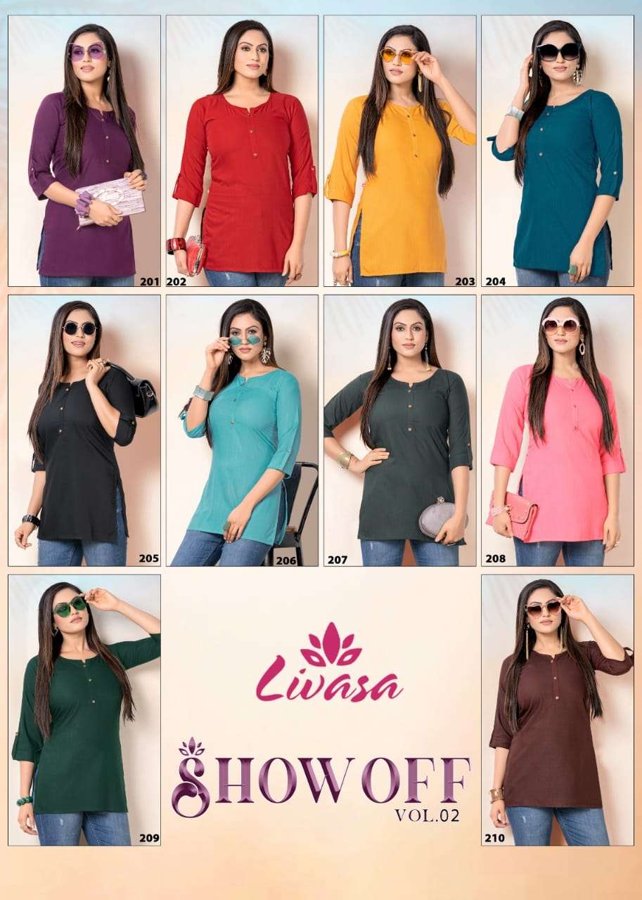 LIVASA by HIRWA PRESENTS STRAIGHT SHORT KURTI SHOW OFF (vol.2)