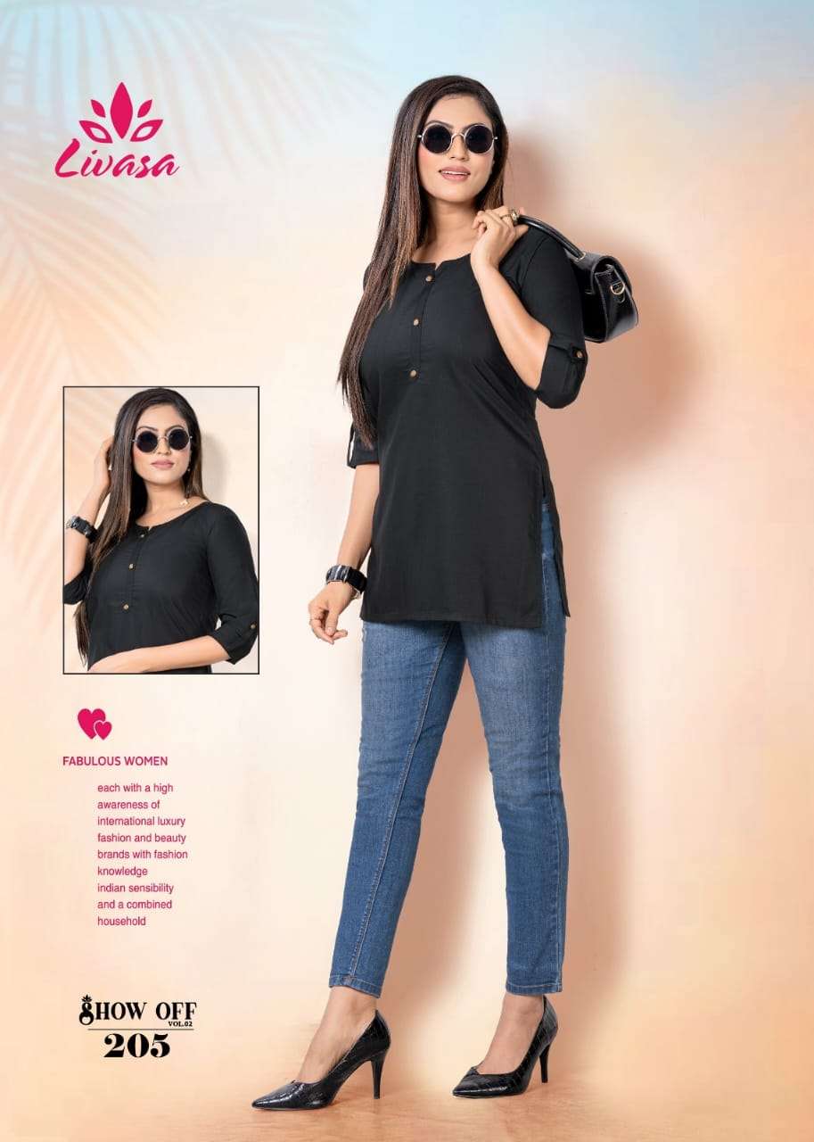 LIVASA by HIRWA PRESENTS STRAIGHT SHORT KURTI SHOW OFF (vol.2)
